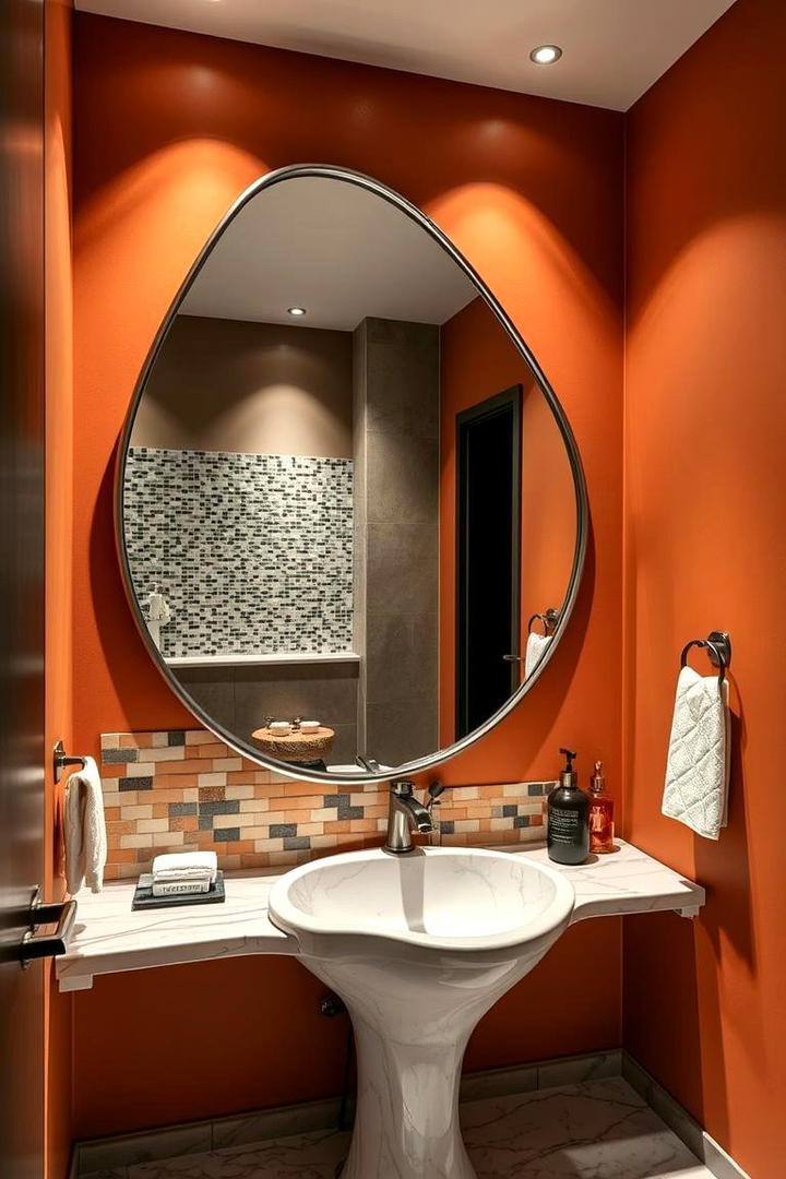 Custom Shaped Artistic Mirror - 21 Bathroom Mirror Ideas