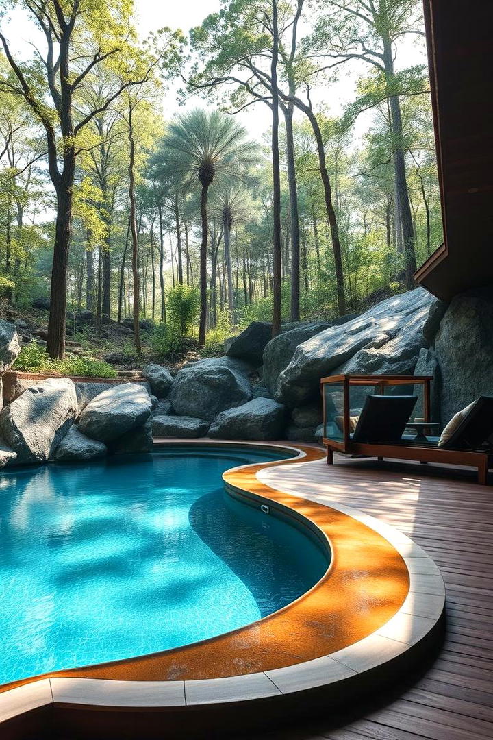 Custom Shaped Water Feature - 21 Swimming Pool Ideas