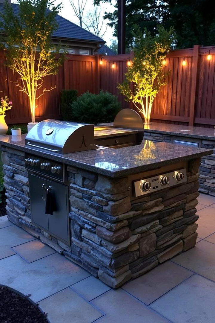 Custom Stonework for a Rustic Look - 30 Bbq Island Ideas