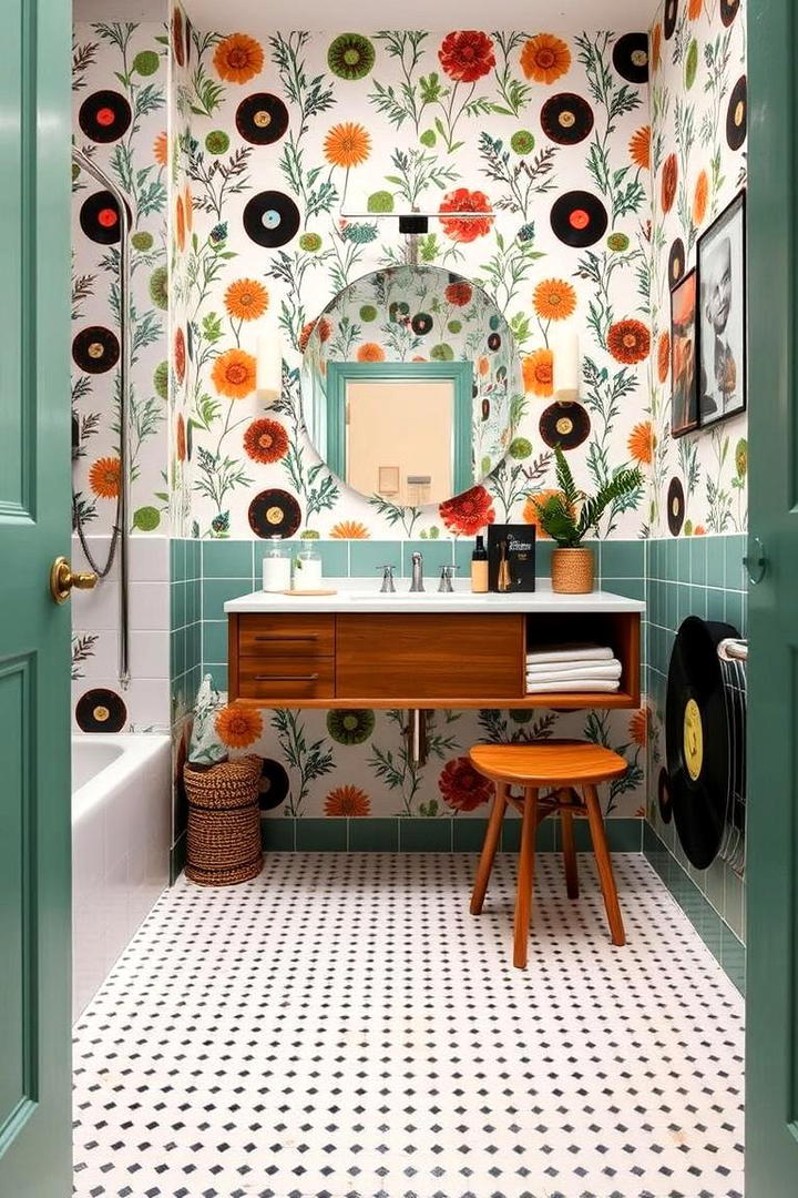 Custom Tile Mosaics - 21 Mid-century Modern Bathroom Ideas