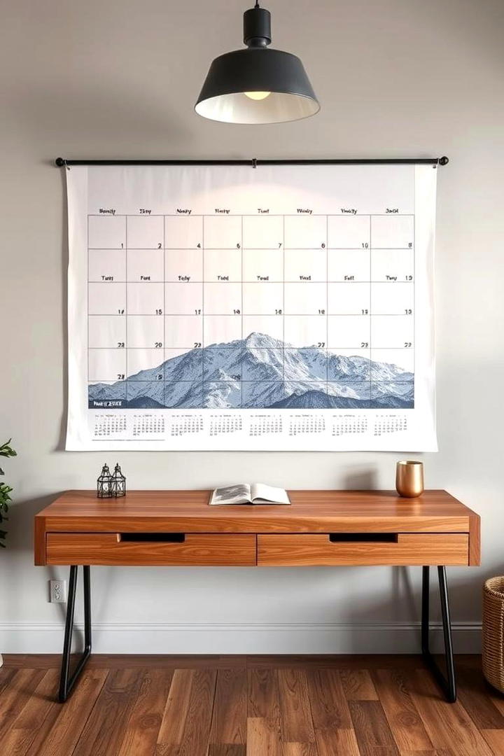 Custom Wall Calendar Accent - 30 Desk Decor Ideas