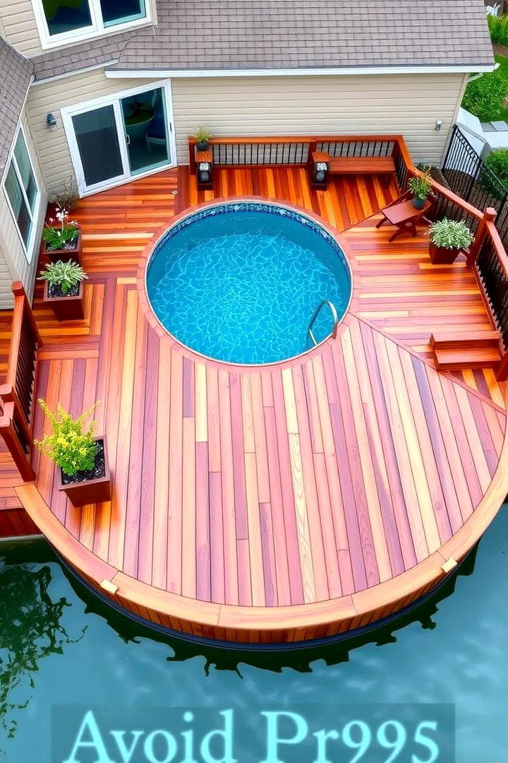 Custom Wooden Deck Charm - 21 Above-ground Pool With Deck Ideas