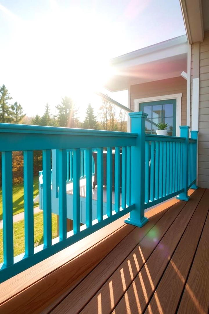 Customizable Color Accents - 30 Metal Deck Railing Ideas