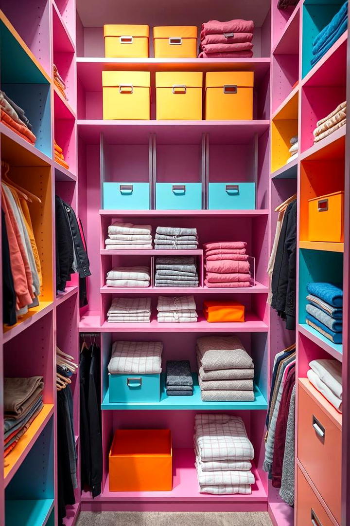 Customizable Color Coded Shelving - 30 Closet Shelving Ideas