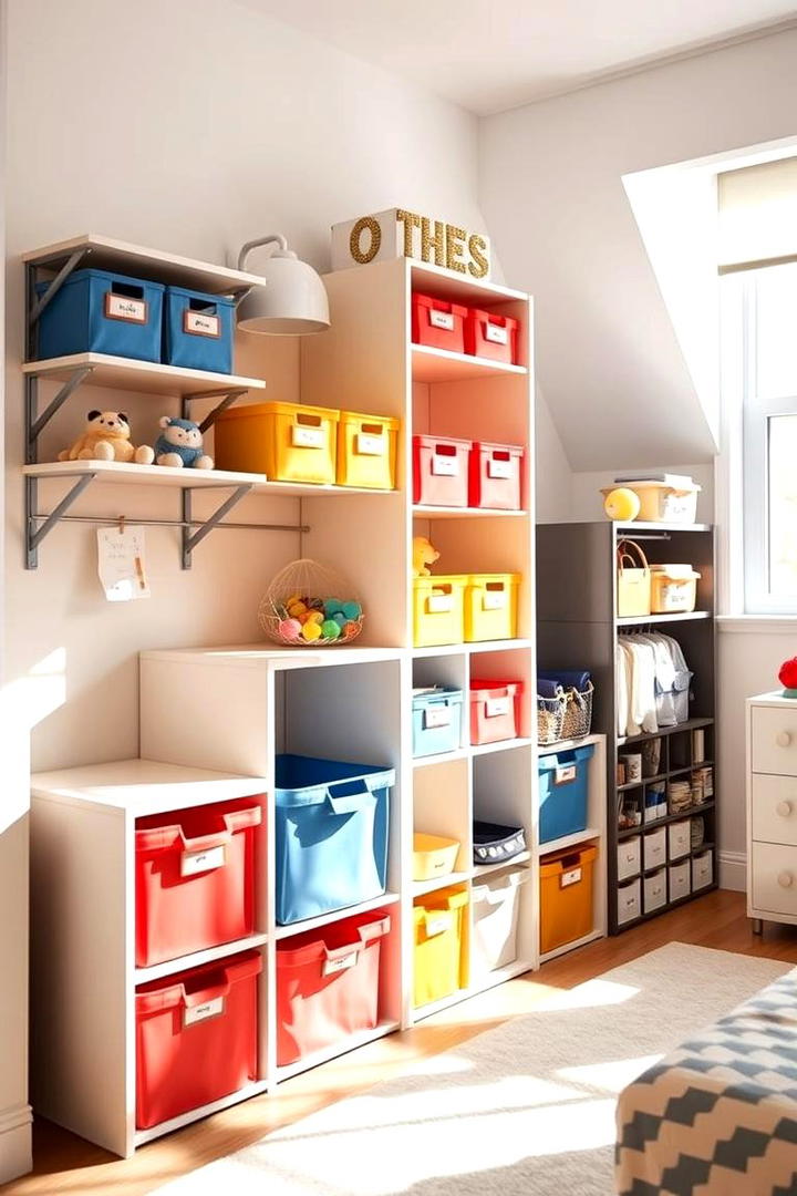 Customizable Storage Solutions - 21 Shared Kids Room Design Ideas