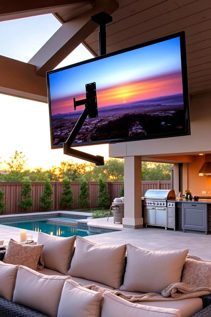 Customizable Viewing Angles - 30 Outdoor Tv Ideas