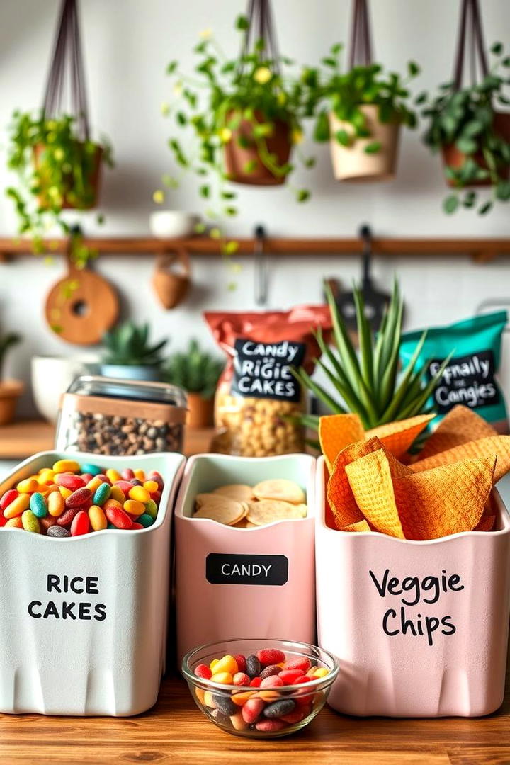 Customized Snack Bins - 30 Snack Storage Ideas