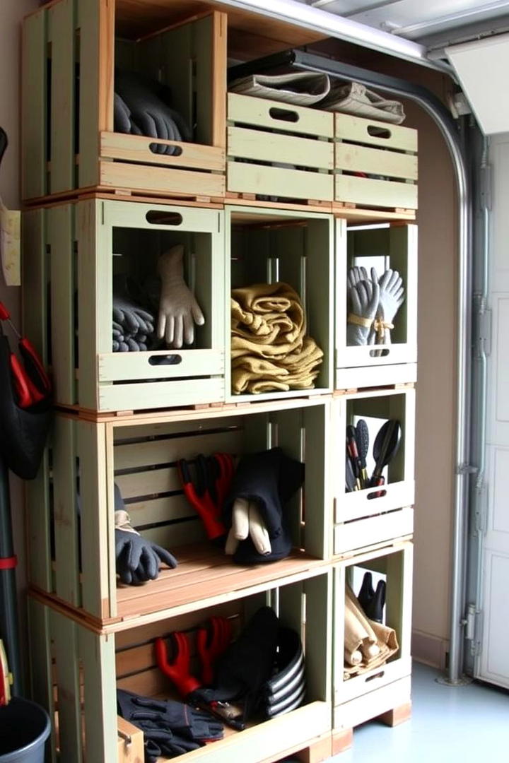 DIY Crate Shelves - 30 Garage Shelving Ideas