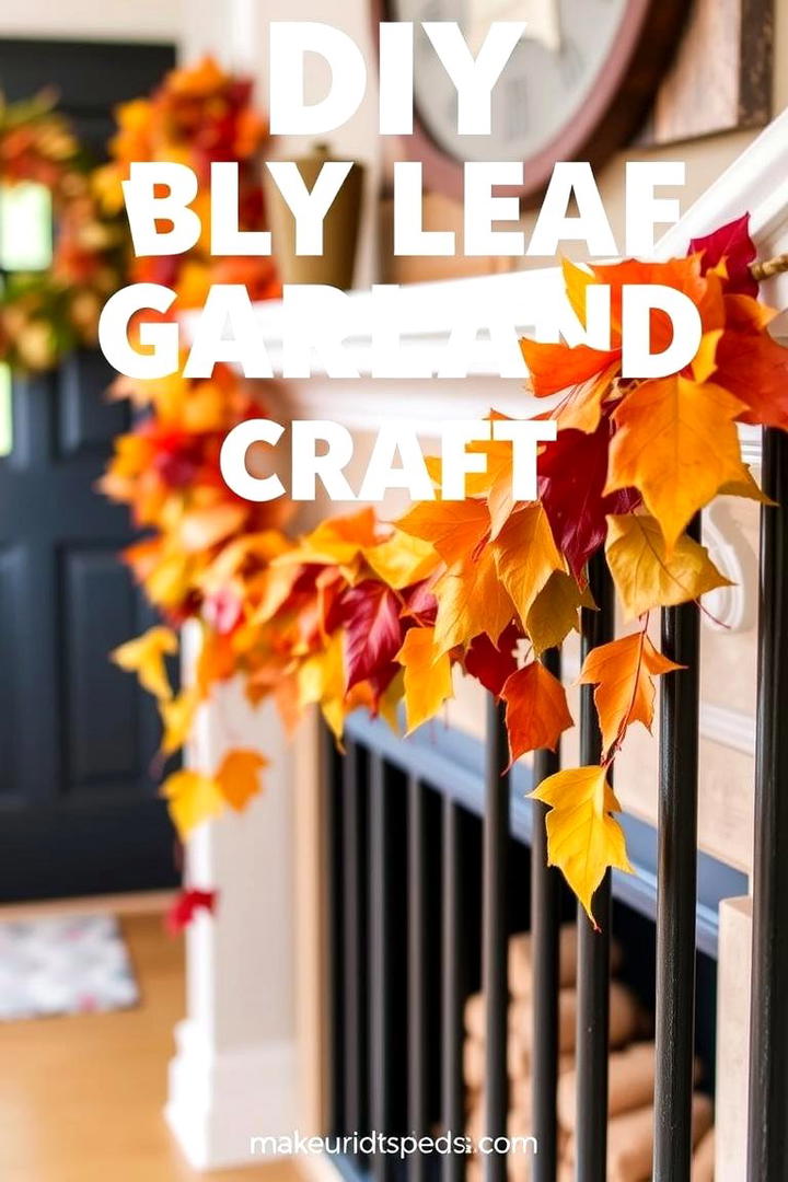 DIY Leaf Garland Craft - 21 Fall Decor Ideas