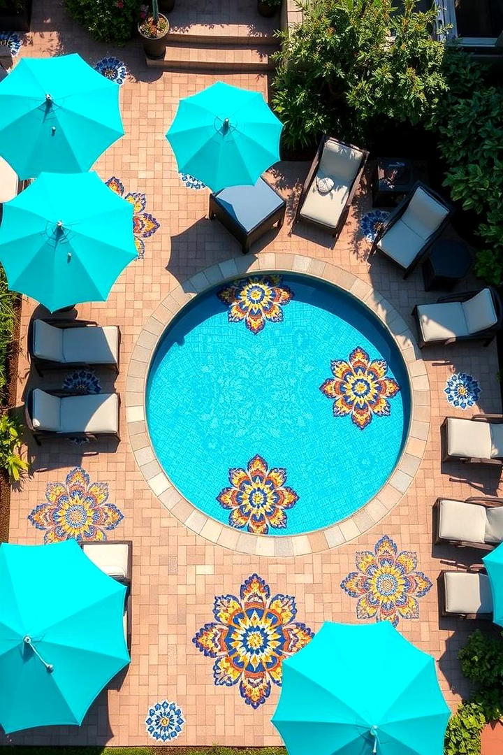 DIY Mosaic Design - 30 Concrete Pavers Around Pool Ideas