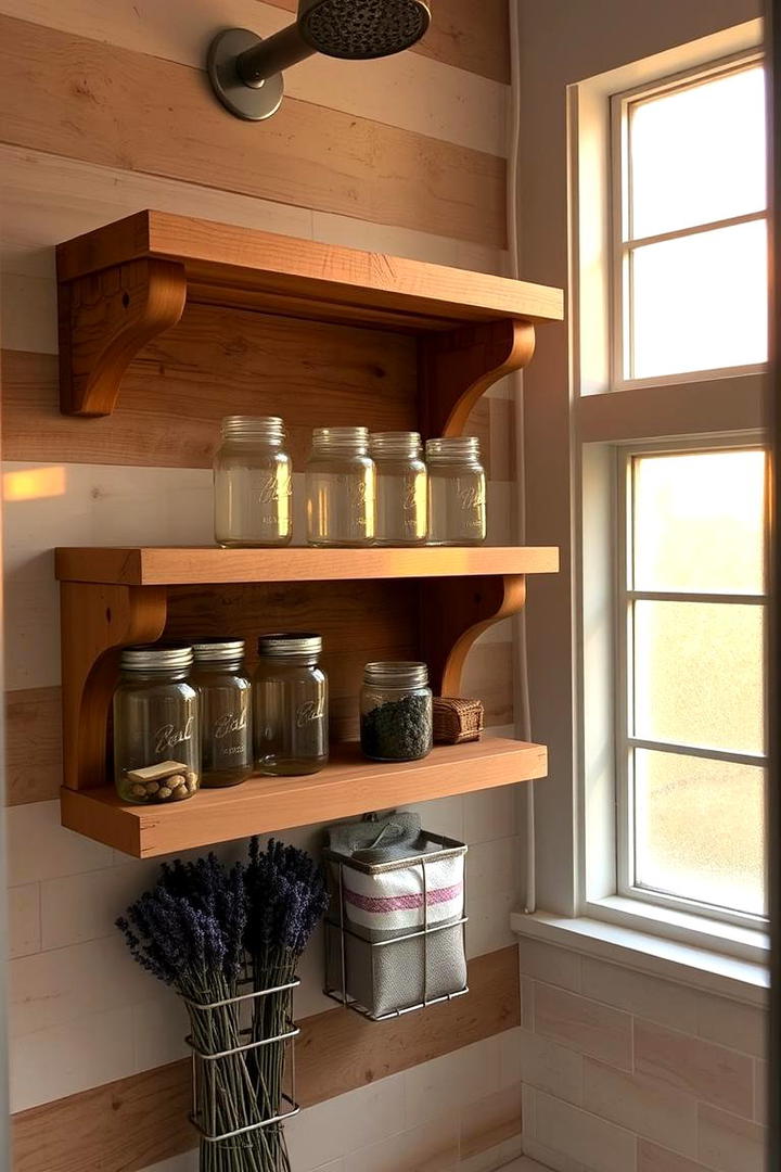 DIY Pallet Wood Storage for Rustic Charm - 30 Shower Storage Ideas