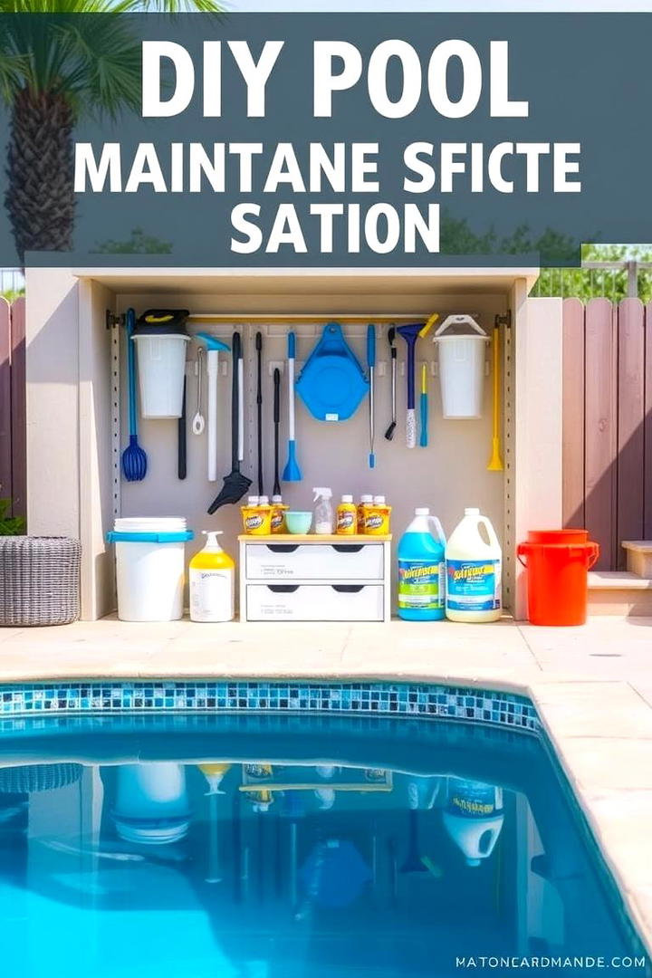 DIY Pool Maintenance Station - 21 Backyard Pool Ideas on a Budget