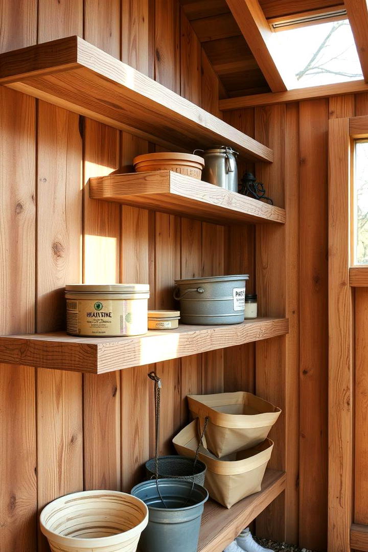 DIY Reclaimed Wood Shelves - 30 Shed Shelving Ideas