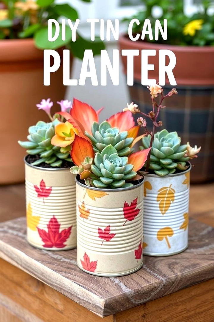 DIY Tin Can Planter - 21 Fall Planter Ideas