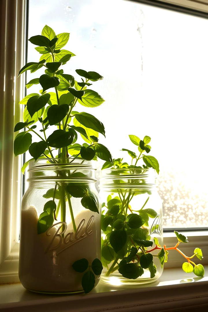 DIY Window Sill Herb Garden - 30 Budget Small Garden Ideas