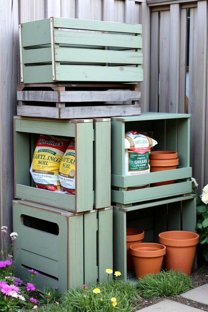 DIY Wooden Crate Storage - 30 Outdoor Storage Ideas