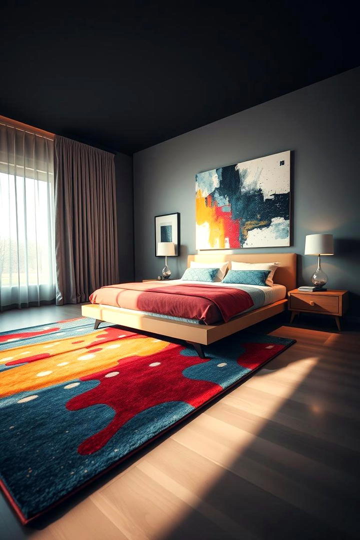 Daring Abstract Prints - 30 bedroom rug ideas