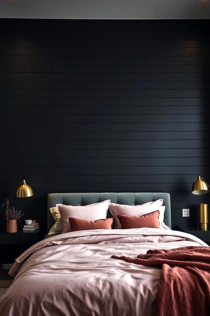 Dark Contrast Shiplap Accent Wall - 21 shiplap accent wall ideas