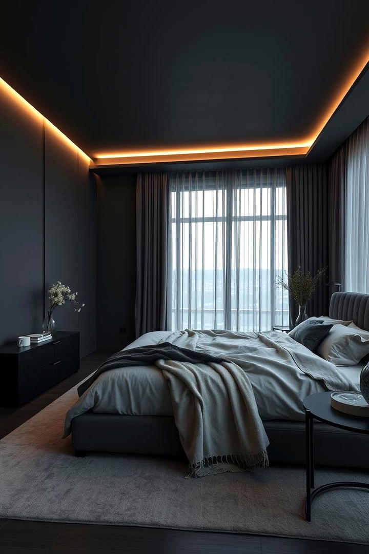 Dark Elegance in Neutral Hues - 30 Dark Grey Bedroom Ideas