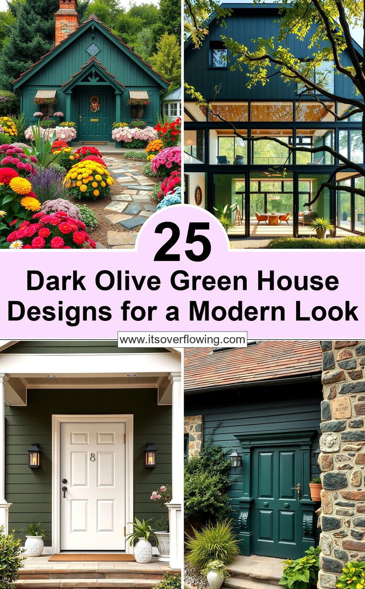 25 Dark Olive Green House Designs for a Modern Look