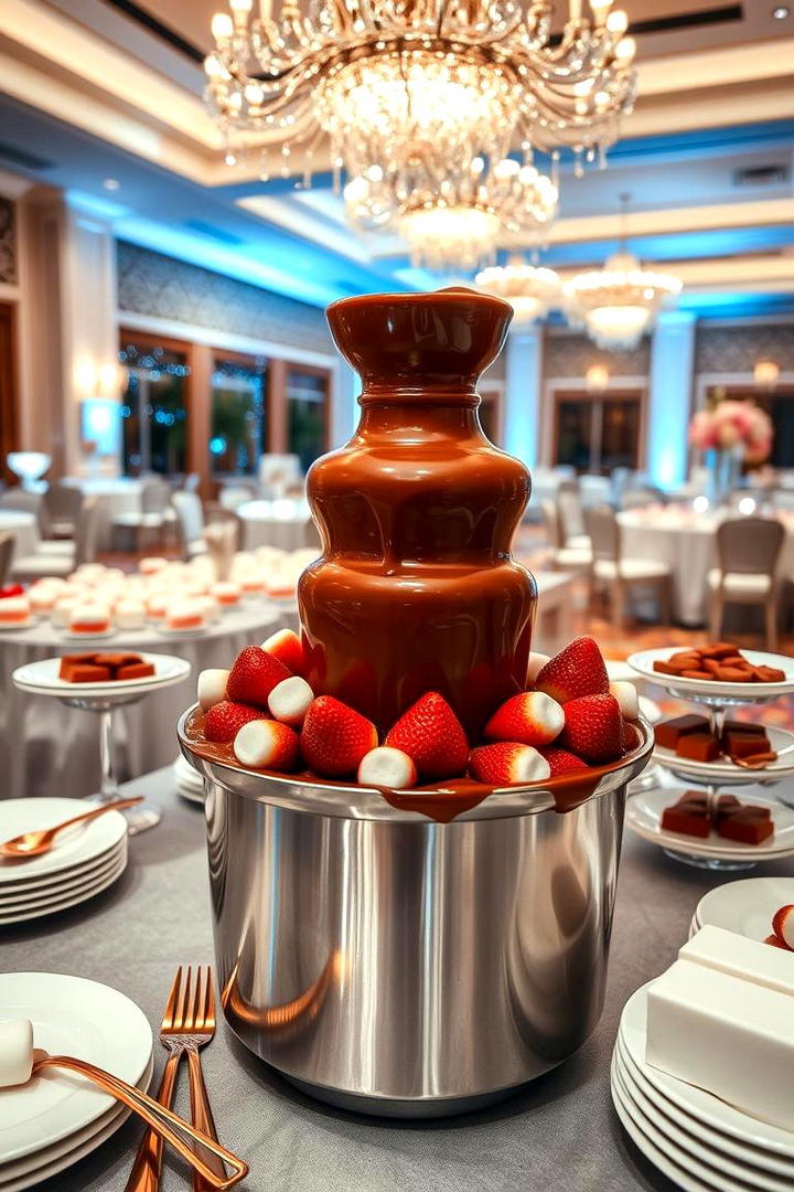 Decadent Chocolate Fountain - 21 Wedding Food Ideas