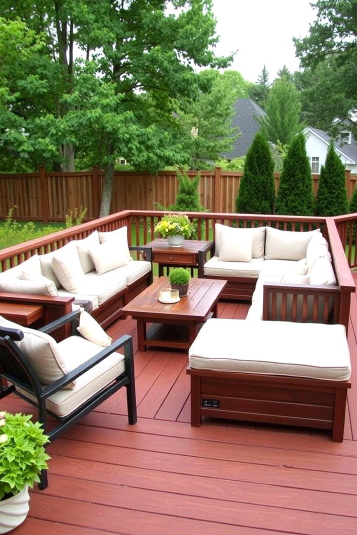 Deck with Built in Seating - 21 Backyard Deck Ideas