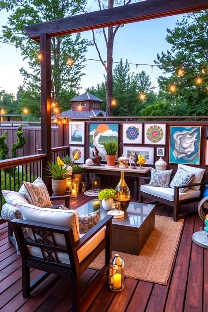 Deck with Outdoor Art and Decor - 21 Backyard Deck Ideas