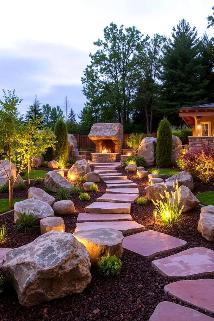 Decorative Boulders Integration - 21 Hardscape Ideas