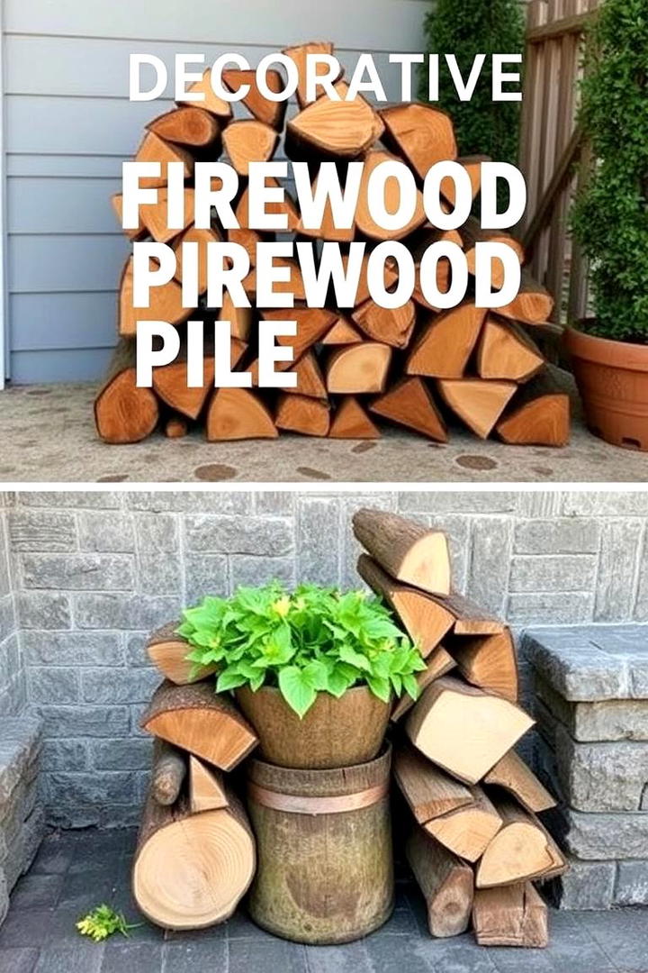 Decorative Firewood Pile Displays - 21 fall outdoor decorating ideas