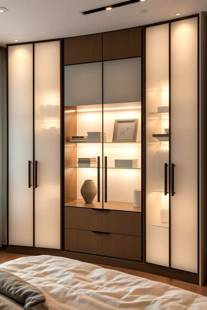 Decorative Glass Panels - 21 Built-in Wardrobes Ideas