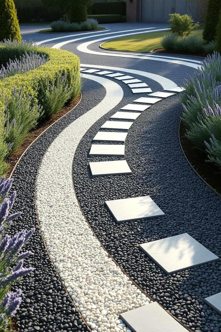 Decorative Gravel Patterns - 30 Driveway Landscape Ideas