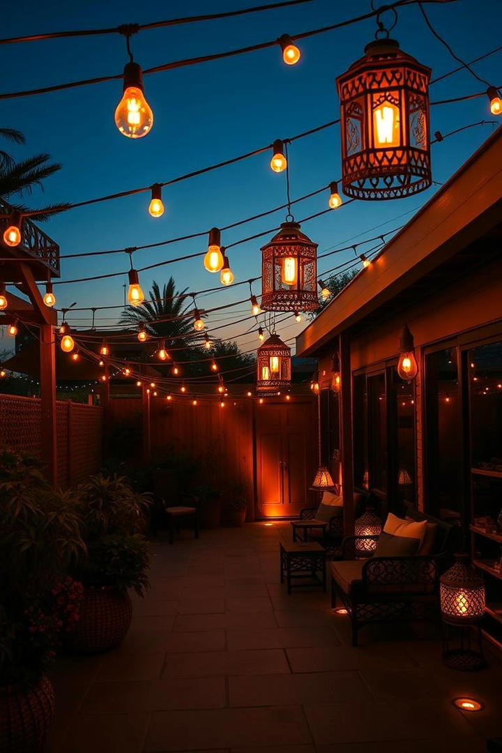 Decorative Lighting Ambience - 21 Small Patio Ideas