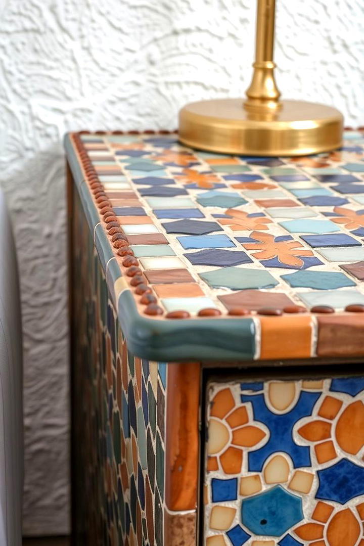 Decorative Mosaic - 30 Nightstand Ideas
