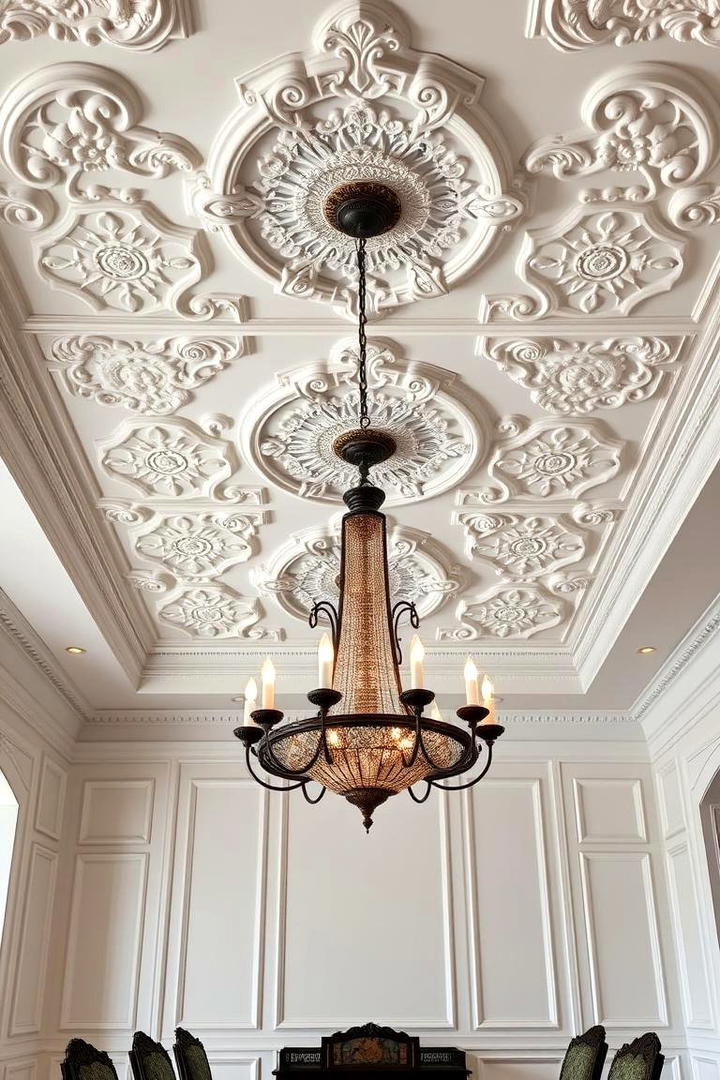 Decorative Plaster Molding - 30 Dining Room Ceiling Ideas