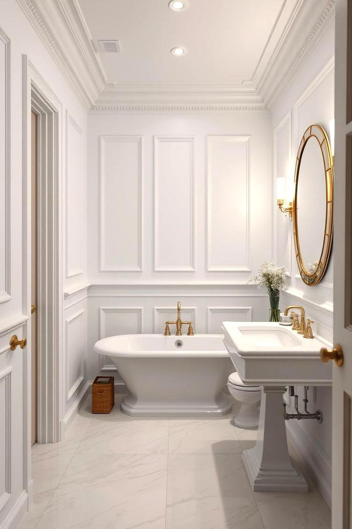 Decorative Wainscoting Classic - 21 Bathroom Accent Wall Ideas