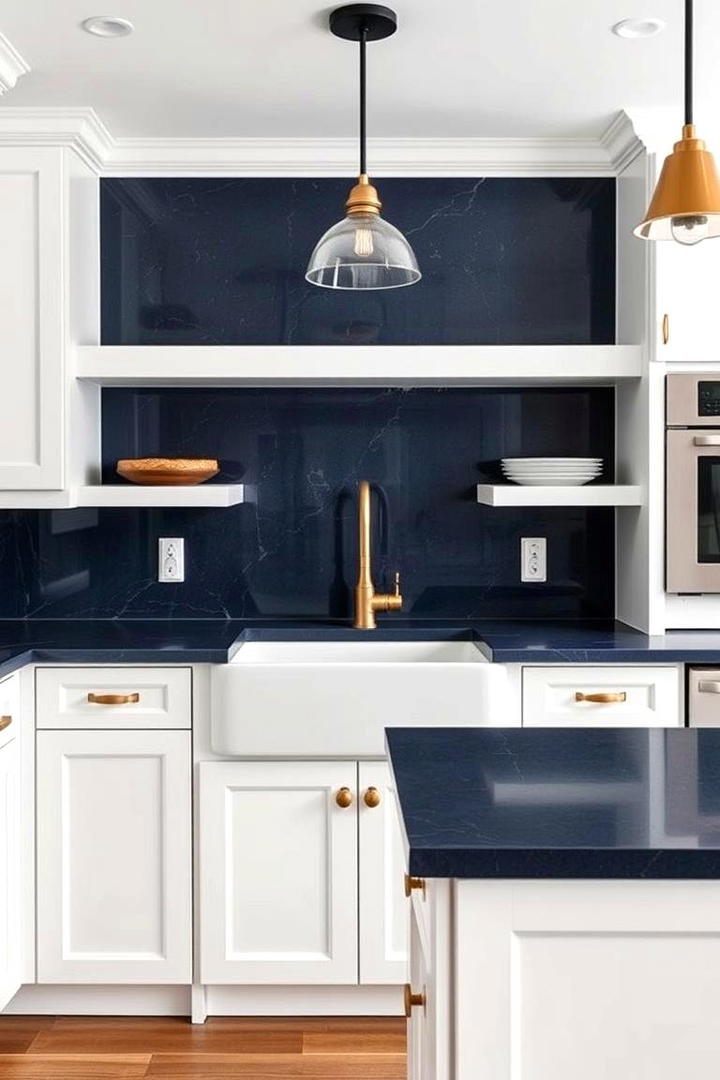 Deep Blue Countertops Impact - 21 Blue Kitchen Ideas