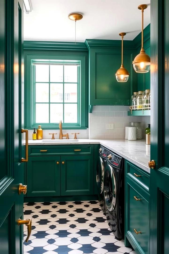 Deep Emerald Highlight - 30 Laundry Room Paint Ideas