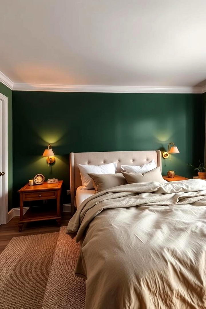 Deep Forest Bedroom Serenity - 21 Green Accent Wall Ideas