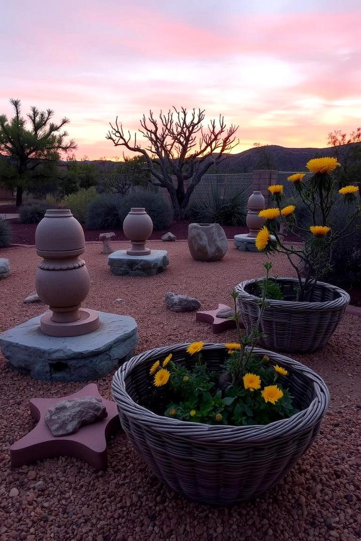 Desert Landscape with Native Artifacts - 30 Desert Landscape Ideas