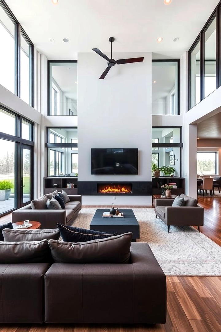 Despite Conventional Limits Modern Electric Fireplace with TV Overlook Feature - 30 Electric Fireplace Ideas With Tv Above