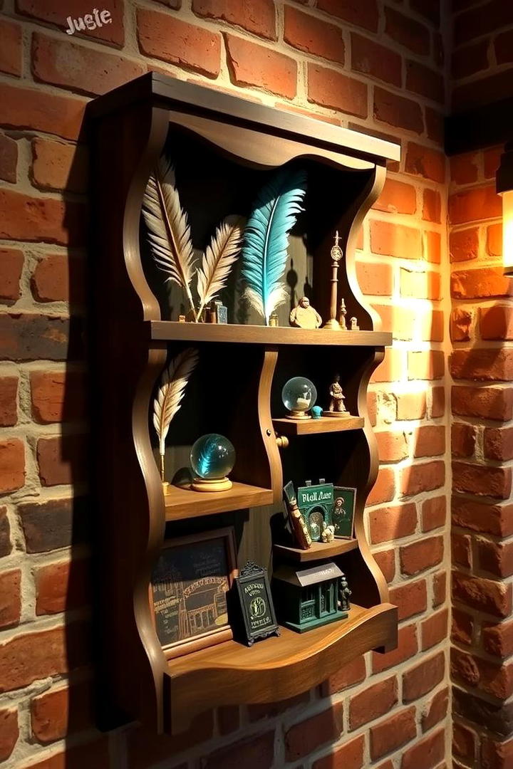 Diagon Alley Inspired Shelf - 30 Harry Potter Decor Ideas