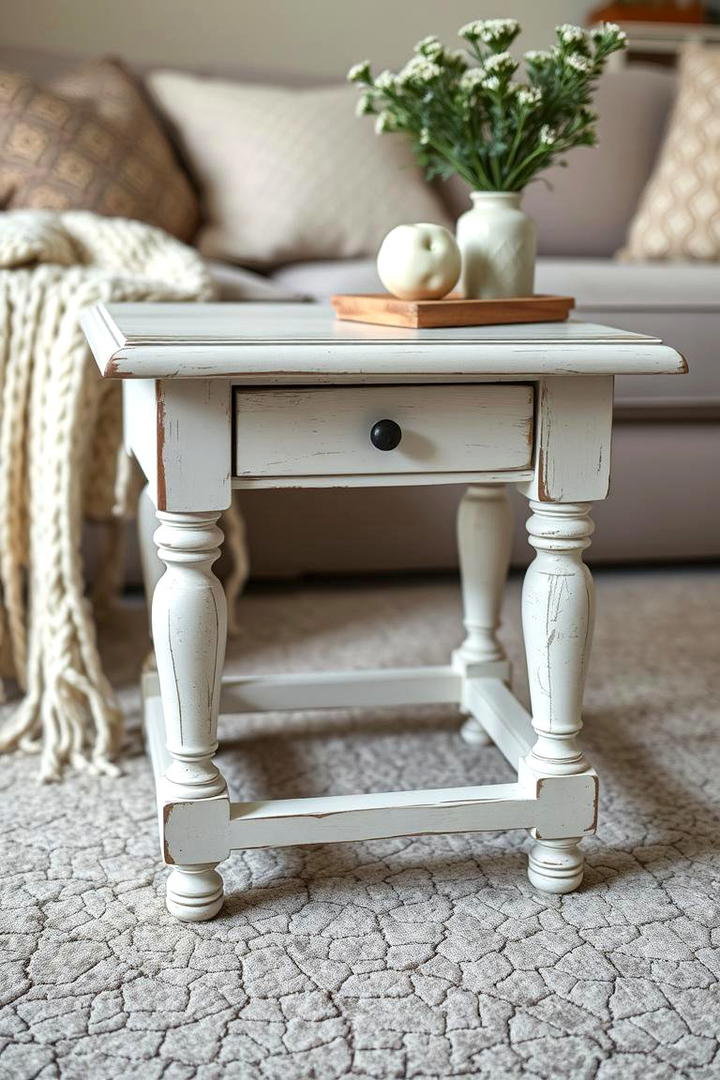 Distressed Painted End Table Style - 30 Painted Furniture Ideas