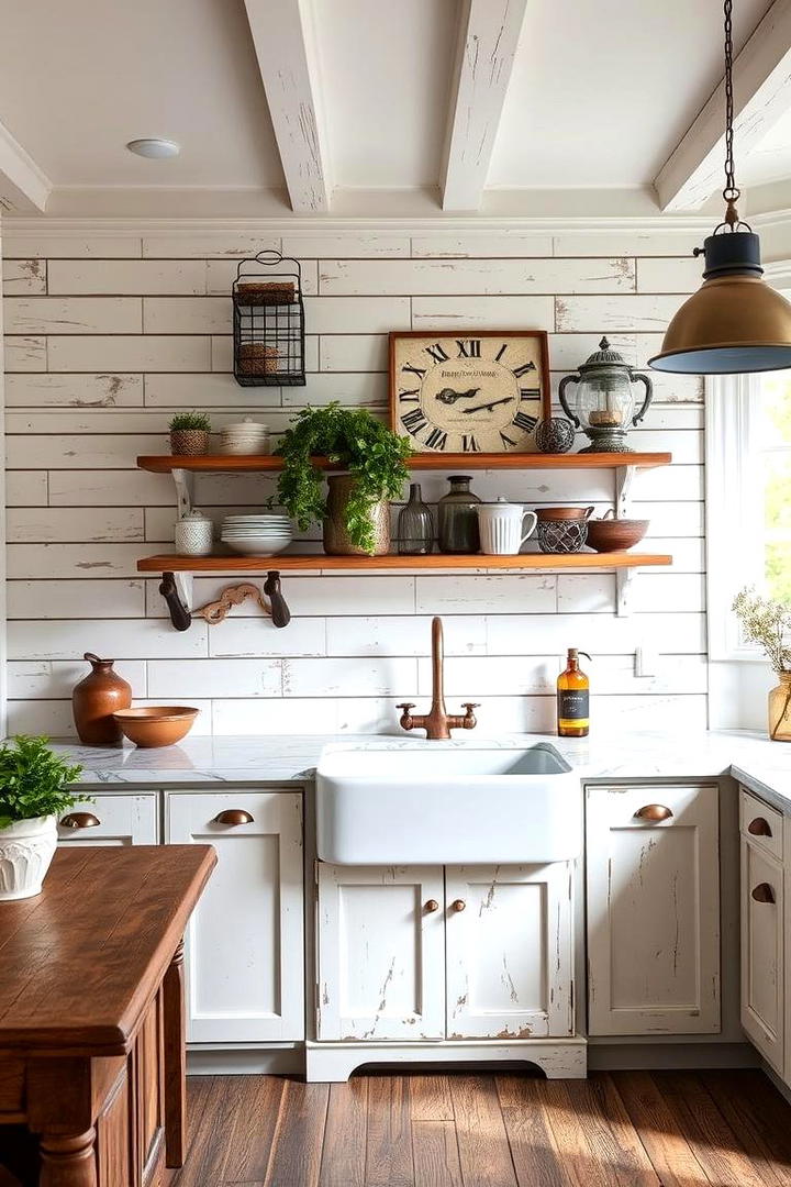 Distressed Shiplap for Vintage Appeal - 30 Shiplap Backsplash Ideas for Your Kitchen