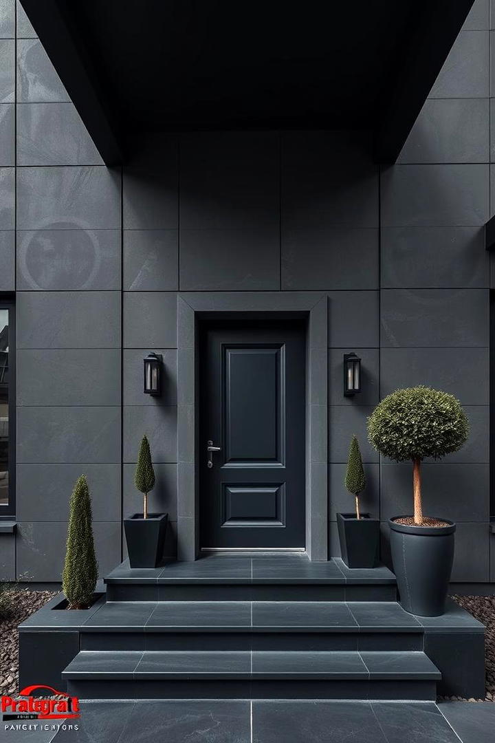 Dramatic Dark Gray Statement - 21 Gray Exterior House Paint Ideas