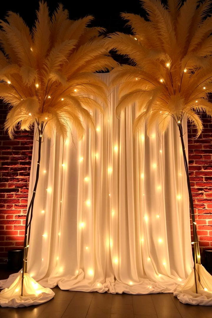 Dramatic Pampas Backdrops - 30 Pampas Grass Wedding Decor Ideas