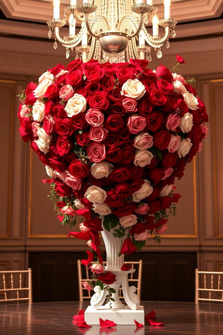 Dramatic Rose Cascade - 30 Tall Wedding Centerpiece Ideas