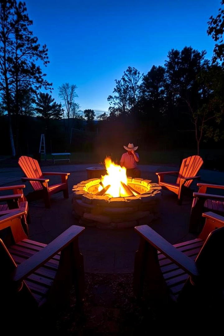 Dramatic Stone Fire Pit - 30 Stone Garden Ideas