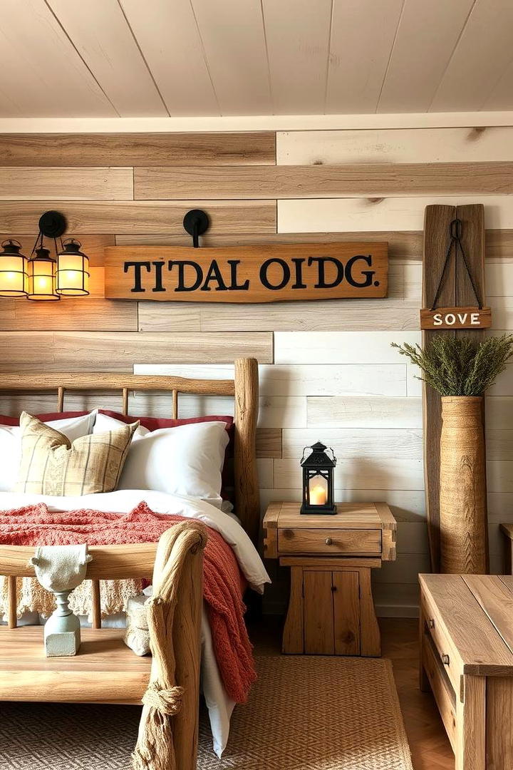 Driftwood Decor and Rustic Elements - 21 Beach Themed Bedroom Ideas