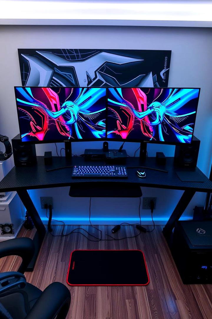 Dual Monitor Station - 21 Gaming Bedroom Ideas