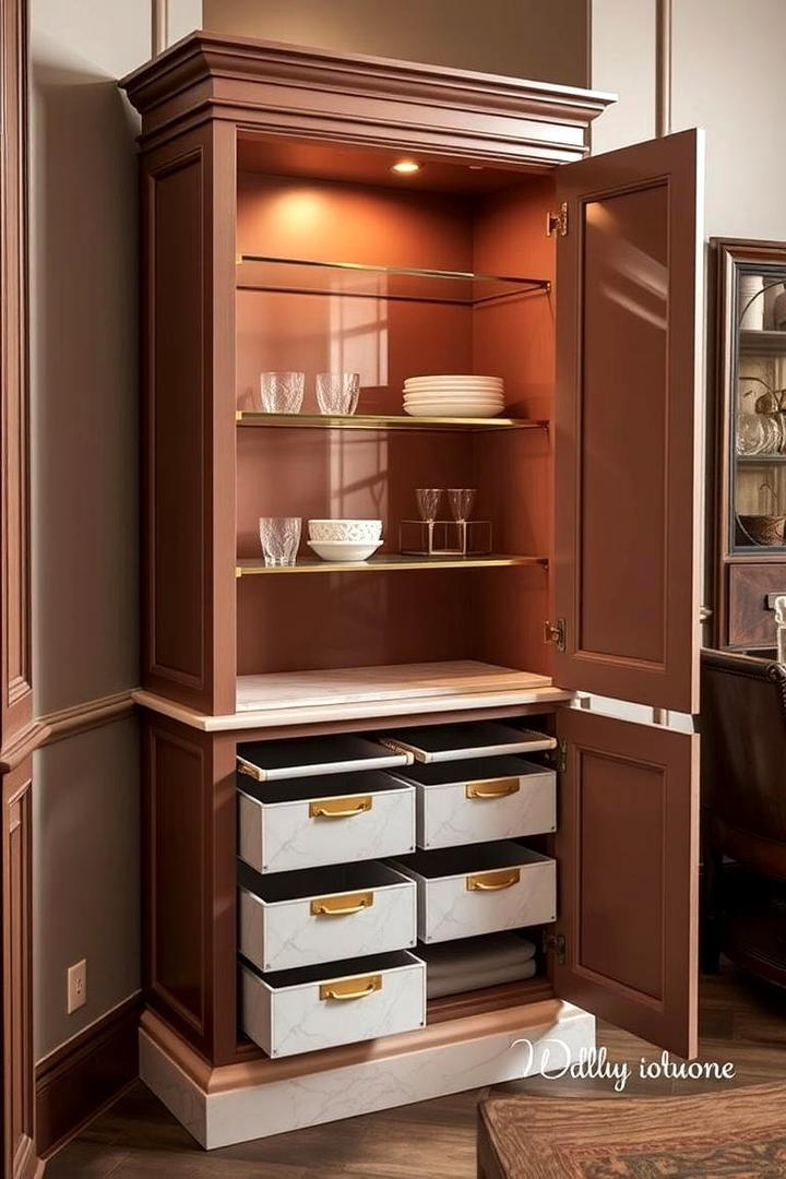 Dual Purpose Display and Storage - 30 Corner Cabinet Ideas